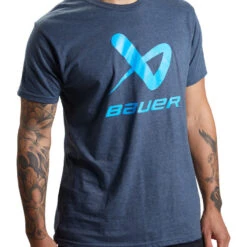 Bauer Core Lockup Short Sleeve Crew Tee - Senior - Navy