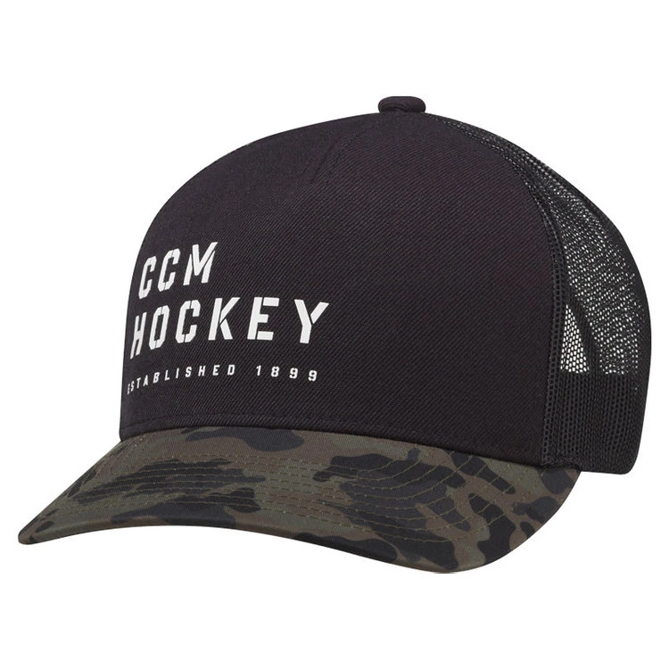 CCM Camo Meshback Trucker Cap - Black 2 CCM Camo Meshback Trucker Cap - Black - Image 2