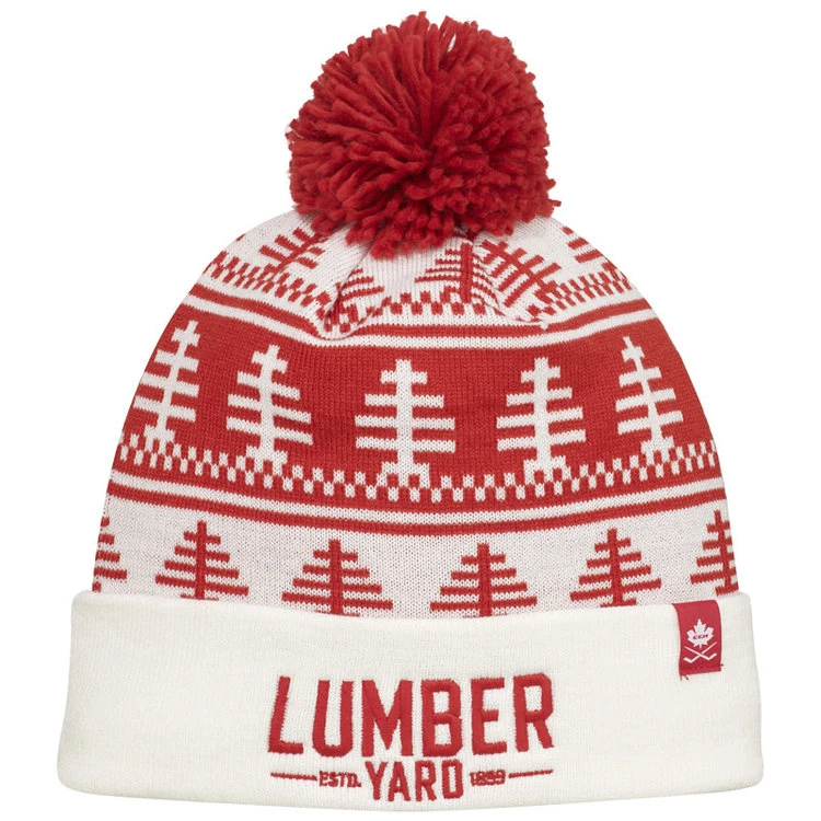 CCM Holiday Lumber Yard Pom Knit - White 1 CCM Holiday Lumber Yard Pom Knit - White