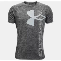 Under Armour Tech Split Logo Hybrid Tee - Youth - Black