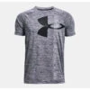 Under Armour Tech Split Logo Hybrid Tee - Youth - Navy