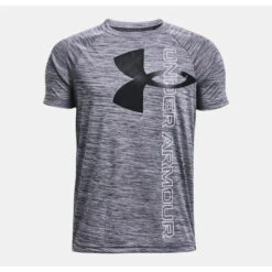 Under Armour Tech Split Logo Hybrid Tee - Youth - Navy